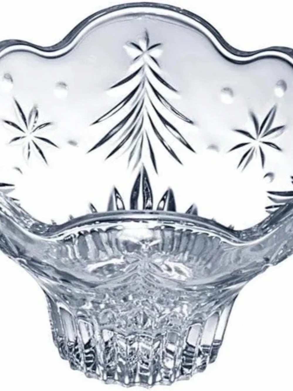 Mikasa Christmas Night Footed Glass Bowl Clear